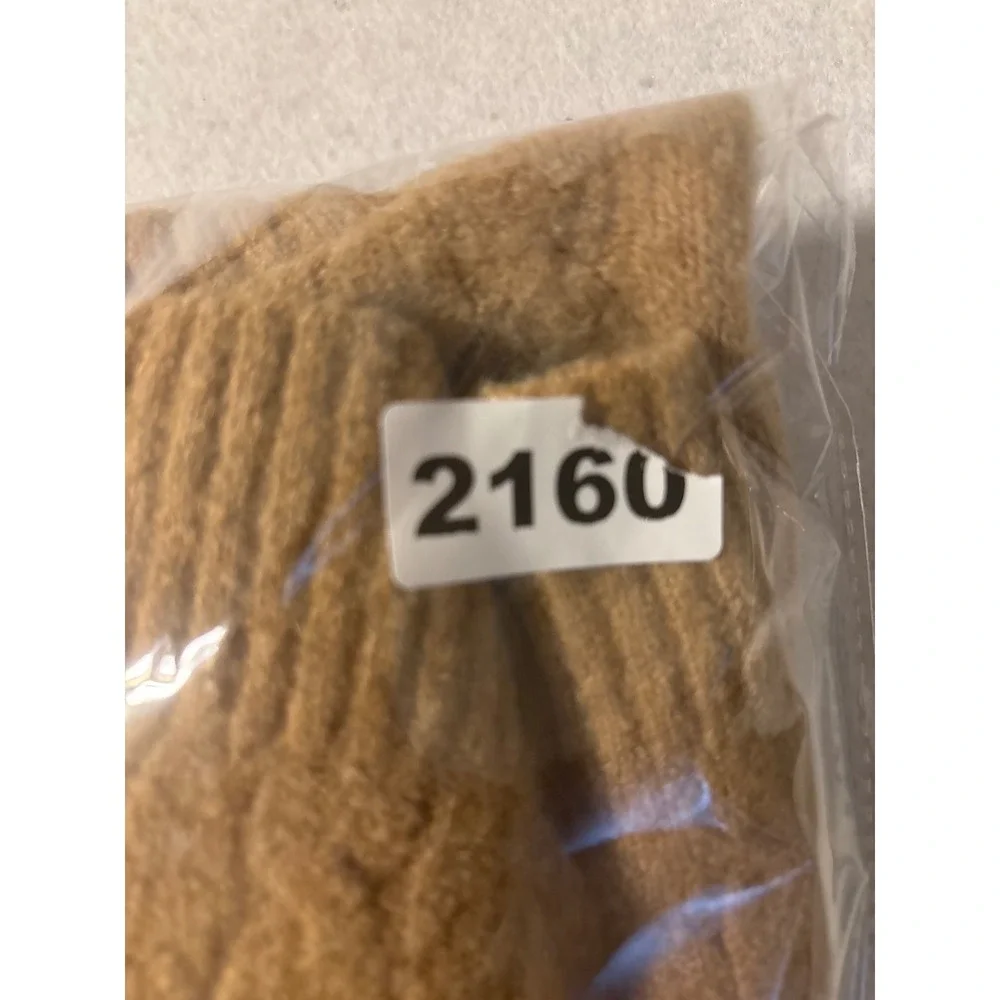 J.Crew‎ Extra-Soft Cable Knit Mock Neck Sweater Camel Brown Womens Small